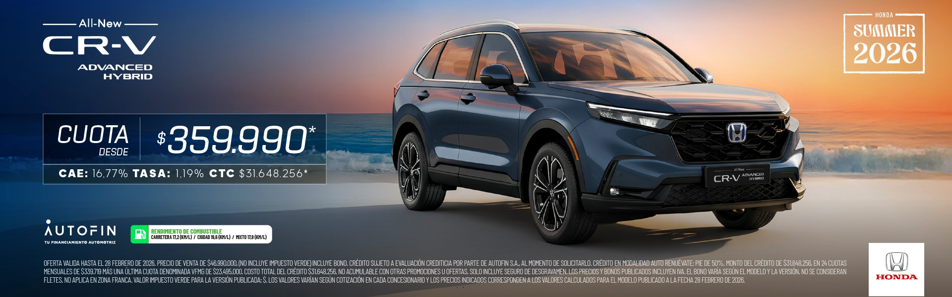 Banner CRV Advanced Hybrid 2026